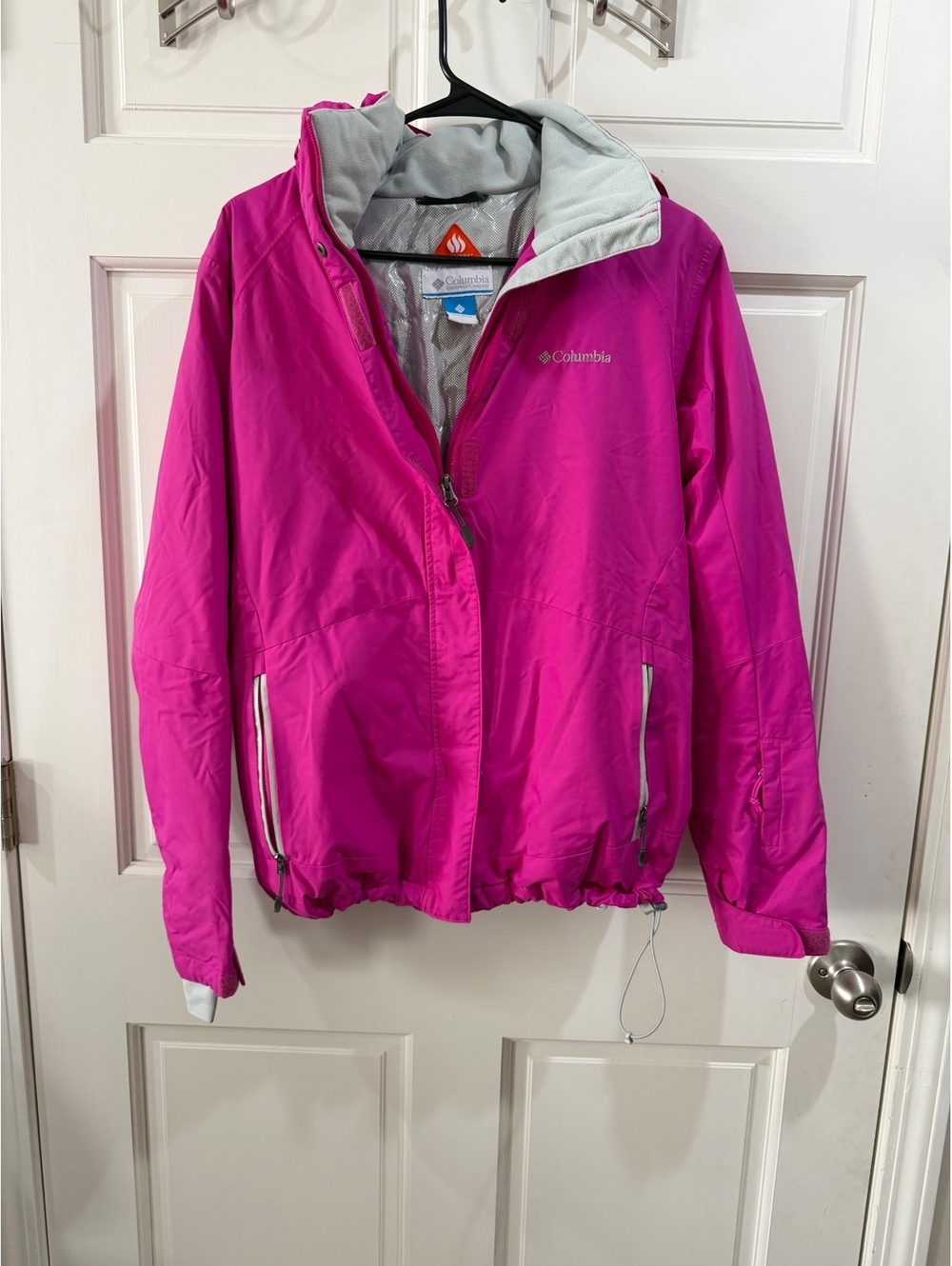 Columbia Omni-Heat Women’s Pink Hooded Waterproof Jacket Size Large